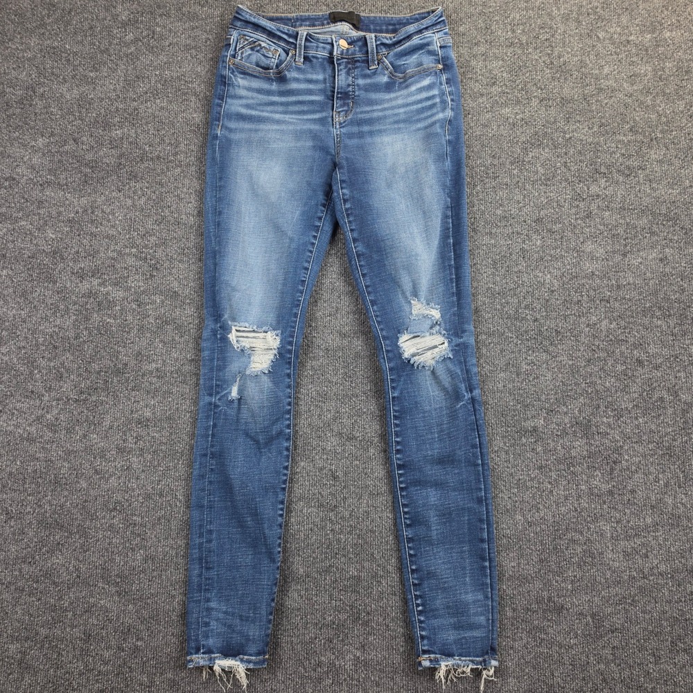 Buckle Black Fit No. 53 Skinny Jeans Women's 27 Distressed Frayed Hem Mid Rise